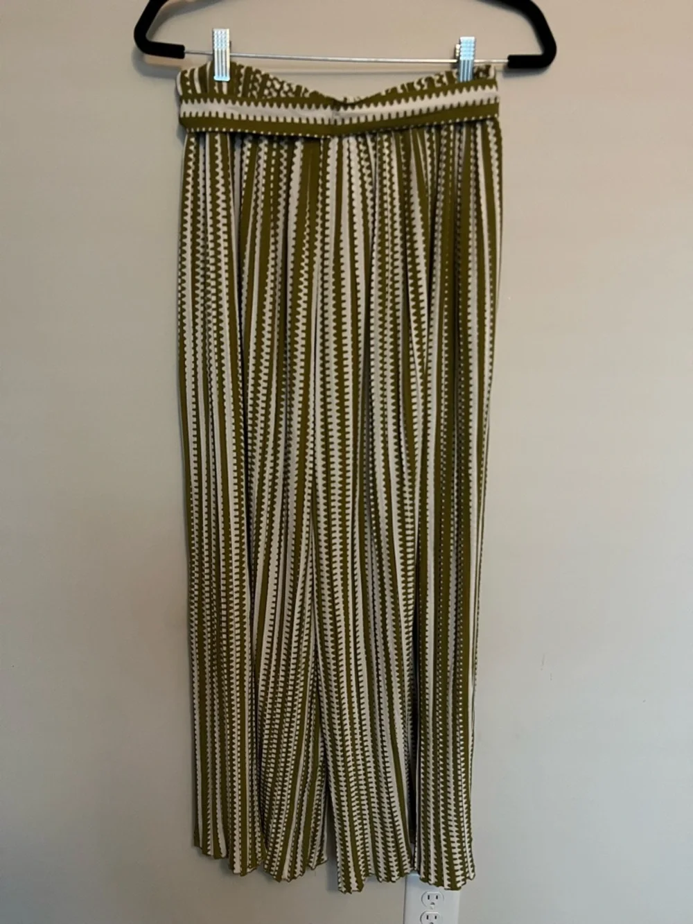 Alice Blue Olive Striped Trousers Size L - Picture 3 of 7